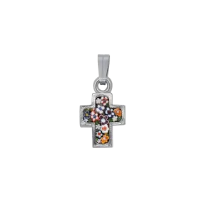 CROSS PENDANT - MICROMOSAIC JEWELRY - SILVER