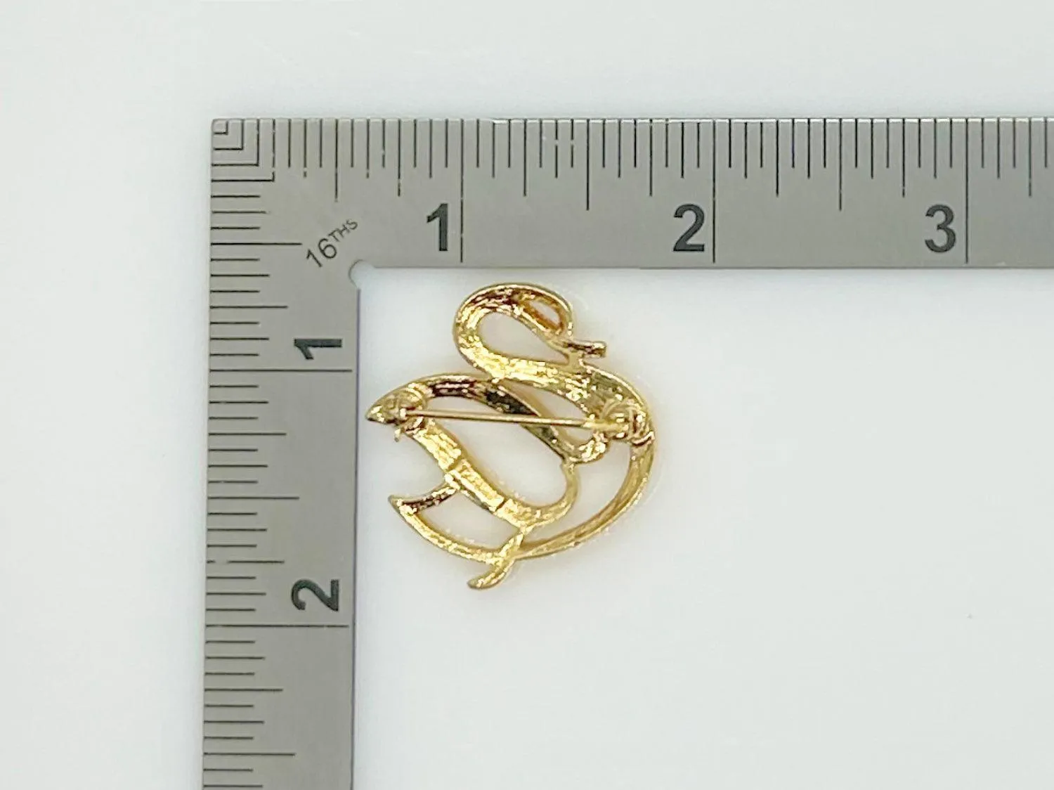 Crown Trifari Golden Swan Vintage Brooch