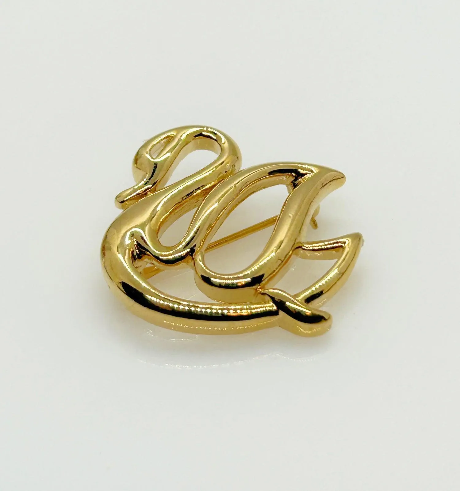 Crown Trifari Golden Swan Vintage Brooch