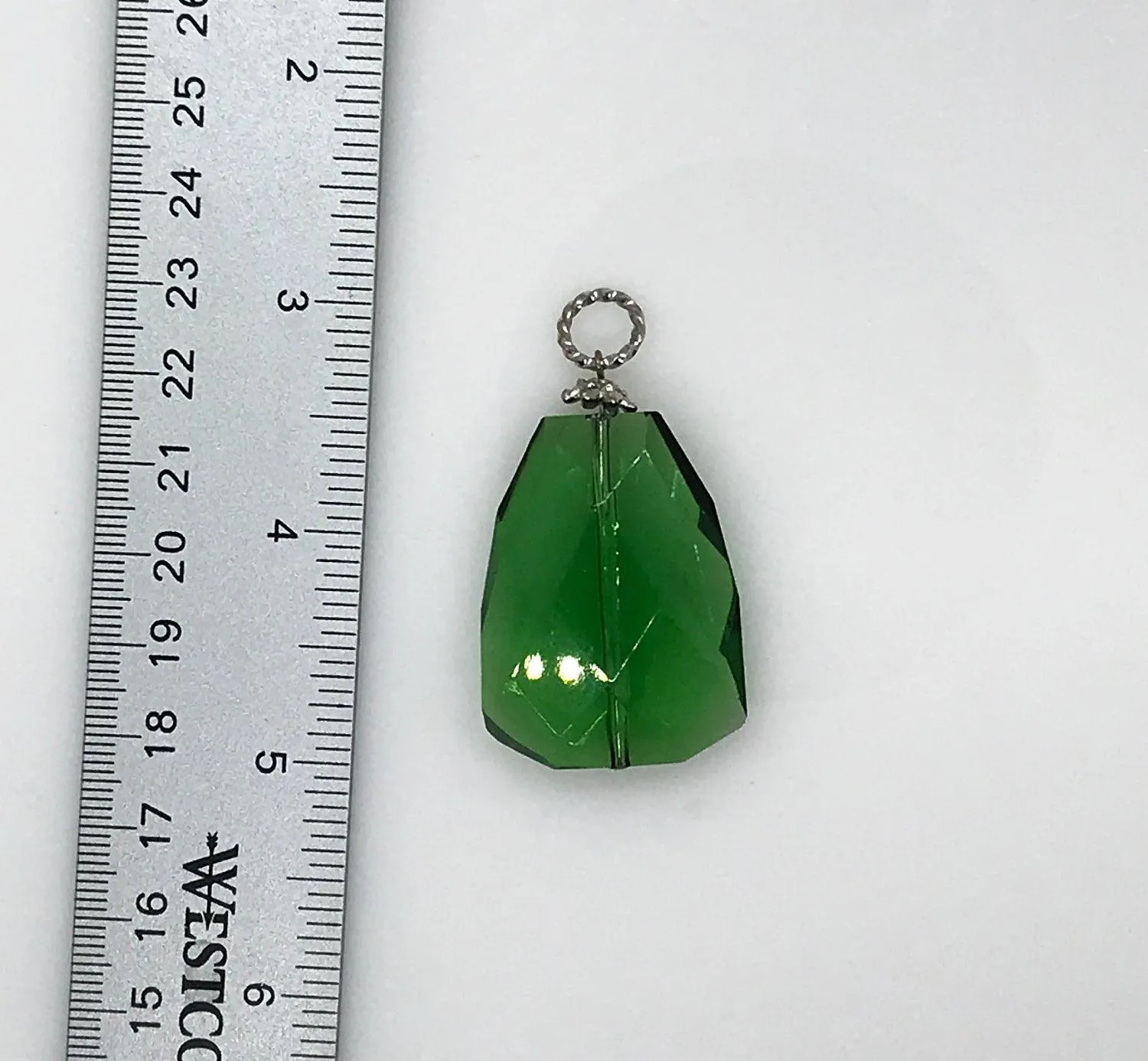 Deep Green Glass Vintage Pendant