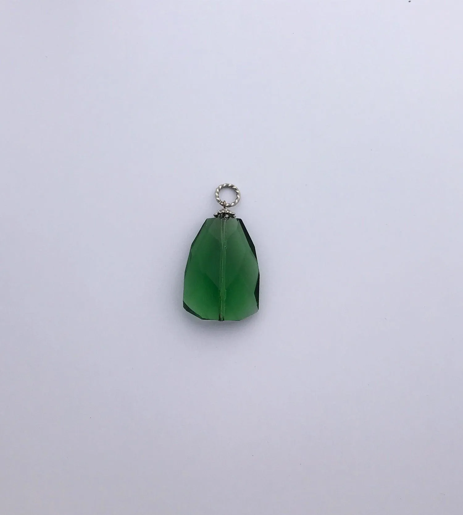 Deep Green Glass Vintage Pendant