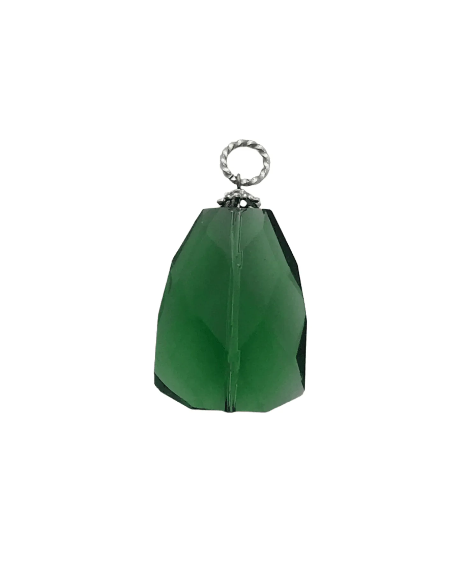 Deep Green Glass Vintage Pendant