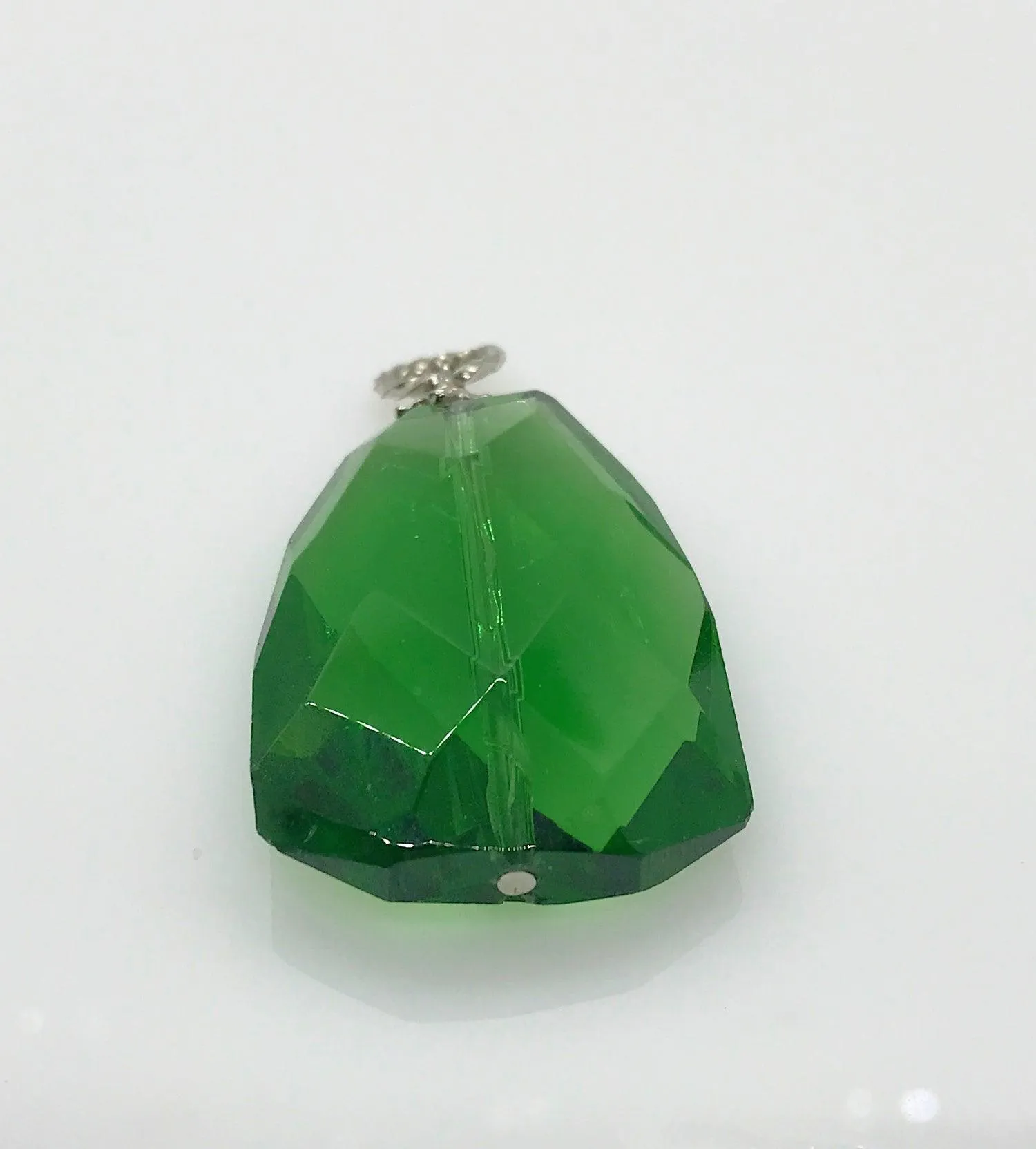 Deep Green Glass Vintage Pendant