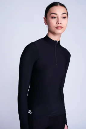 Desire Half-Zip Top in Black