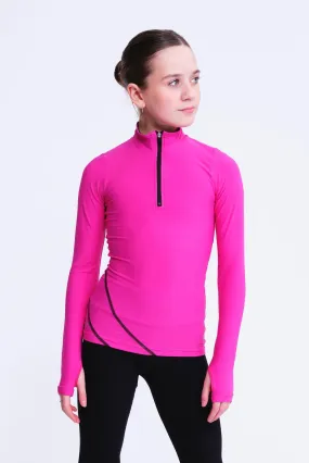 Desire Half-Zip Top in Fuchsia