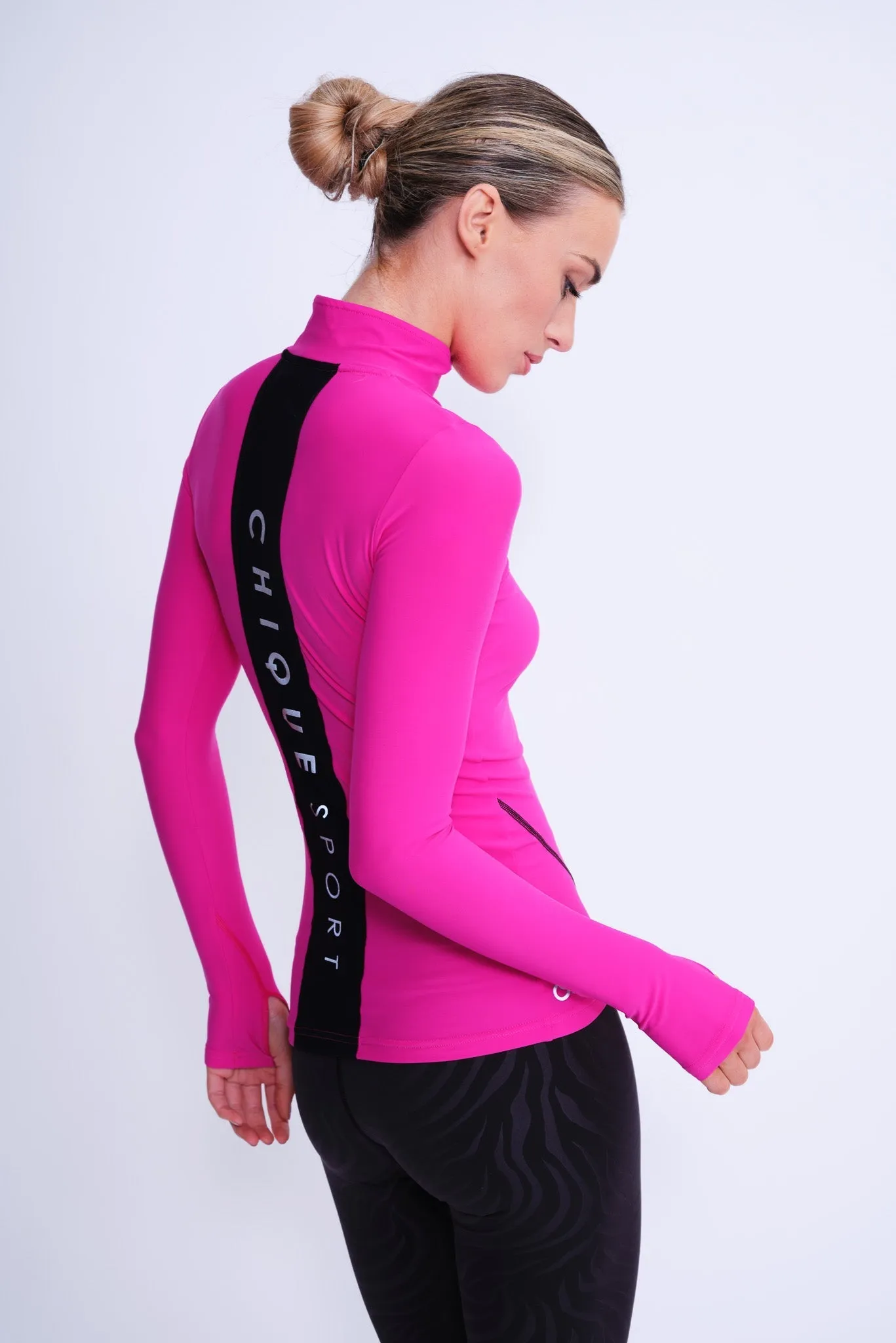 Desire Half-Zip Top in Fuchsia