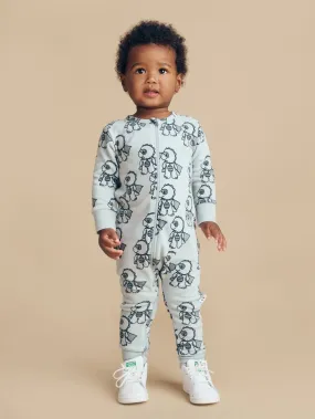 Dino hero zip romper for baby boy