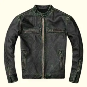 Distressed Cow Leather Jacket