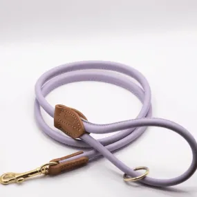 Dogs & Horses Rolled Leather Dog Lead - Lilac