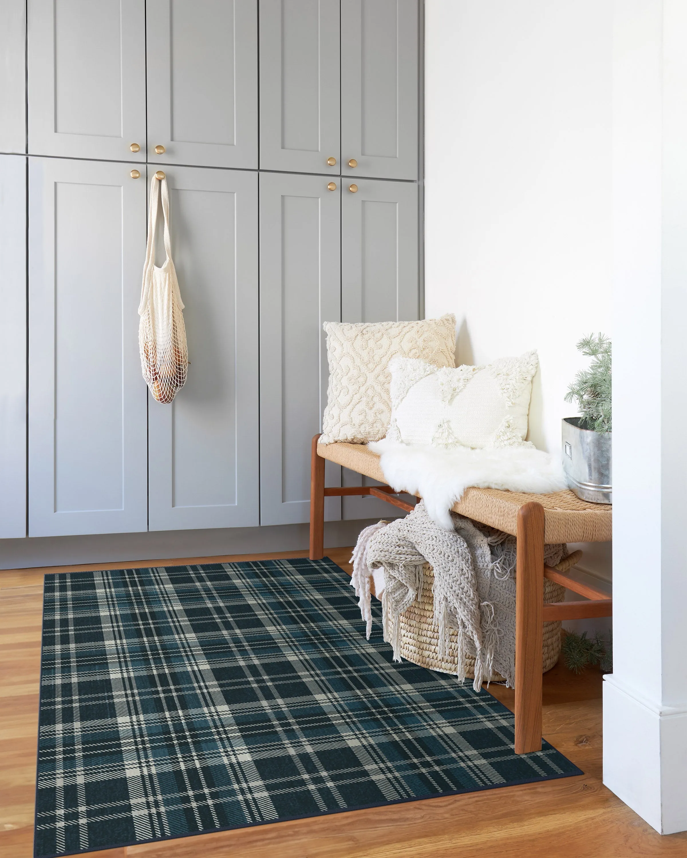 Dress Stewart Tartan Navy Tufted Rug