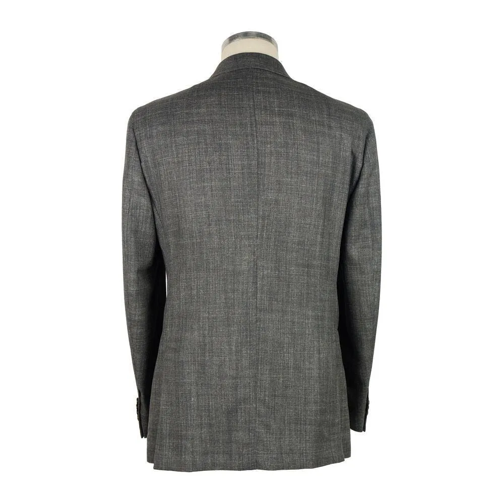 Emilio Romanelli Gray Wool Men Jacket