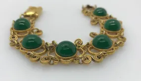 Exceptional Craftsmanship : Vintage Bracelet in Green and Gold