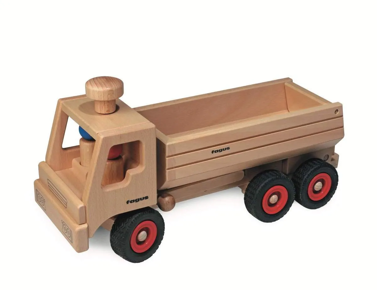 Fagus Wooden Container Tipper Dump Truck (Large 15-3/4")