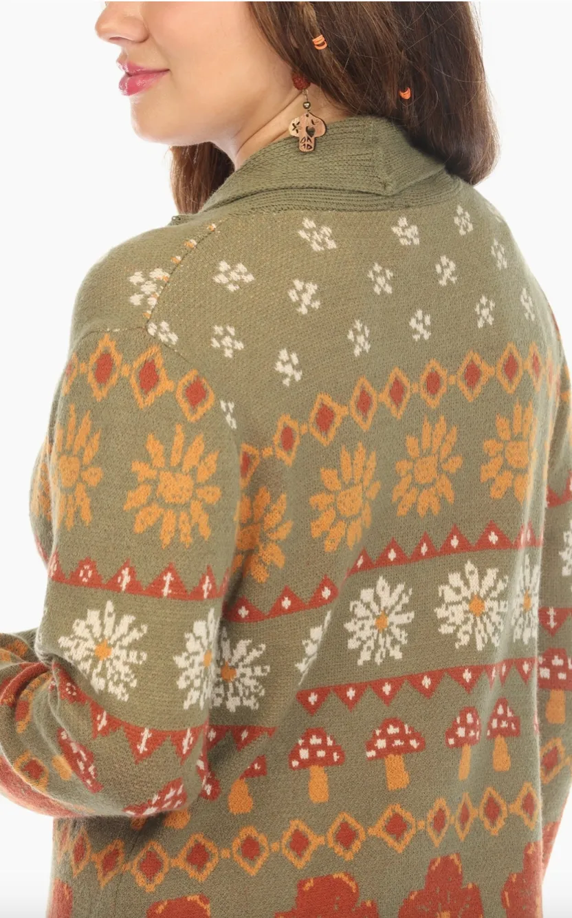 Fair Isle Mushroom Cardigan - Assorted Colours