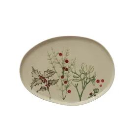 Festive Sprigs Stoneware Platter