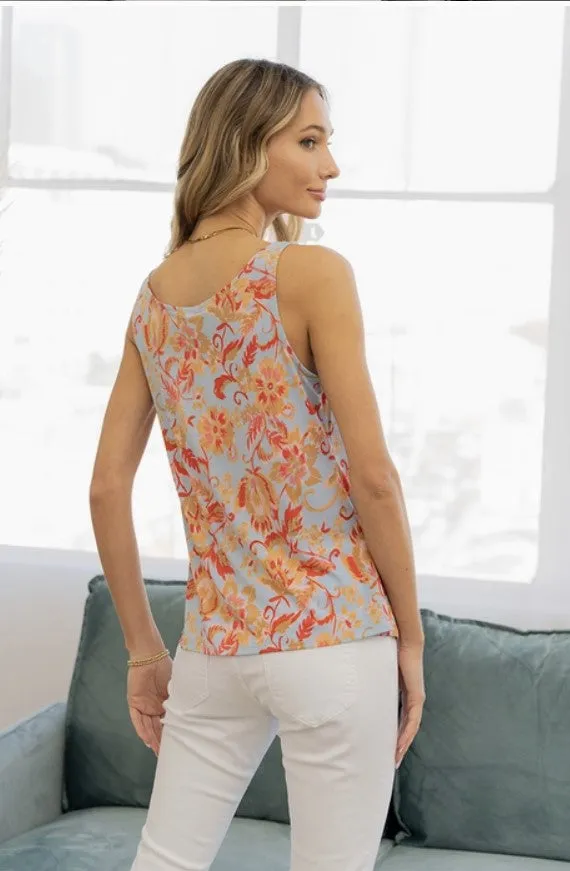 Floral Cowl Neck Tank Top (Wrinkle Free) - #7390-7395