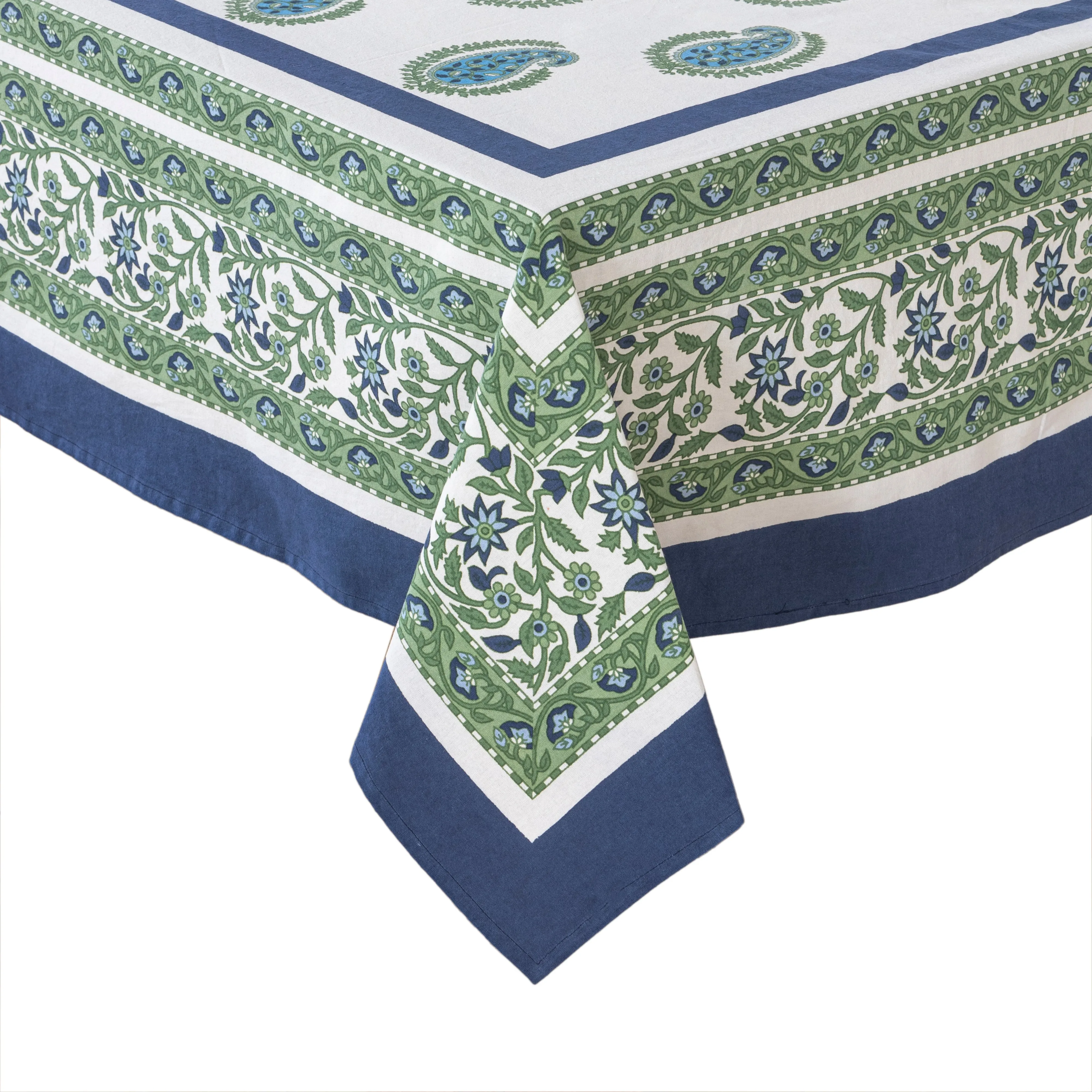 French Tablecloth Cassis Blue & Green