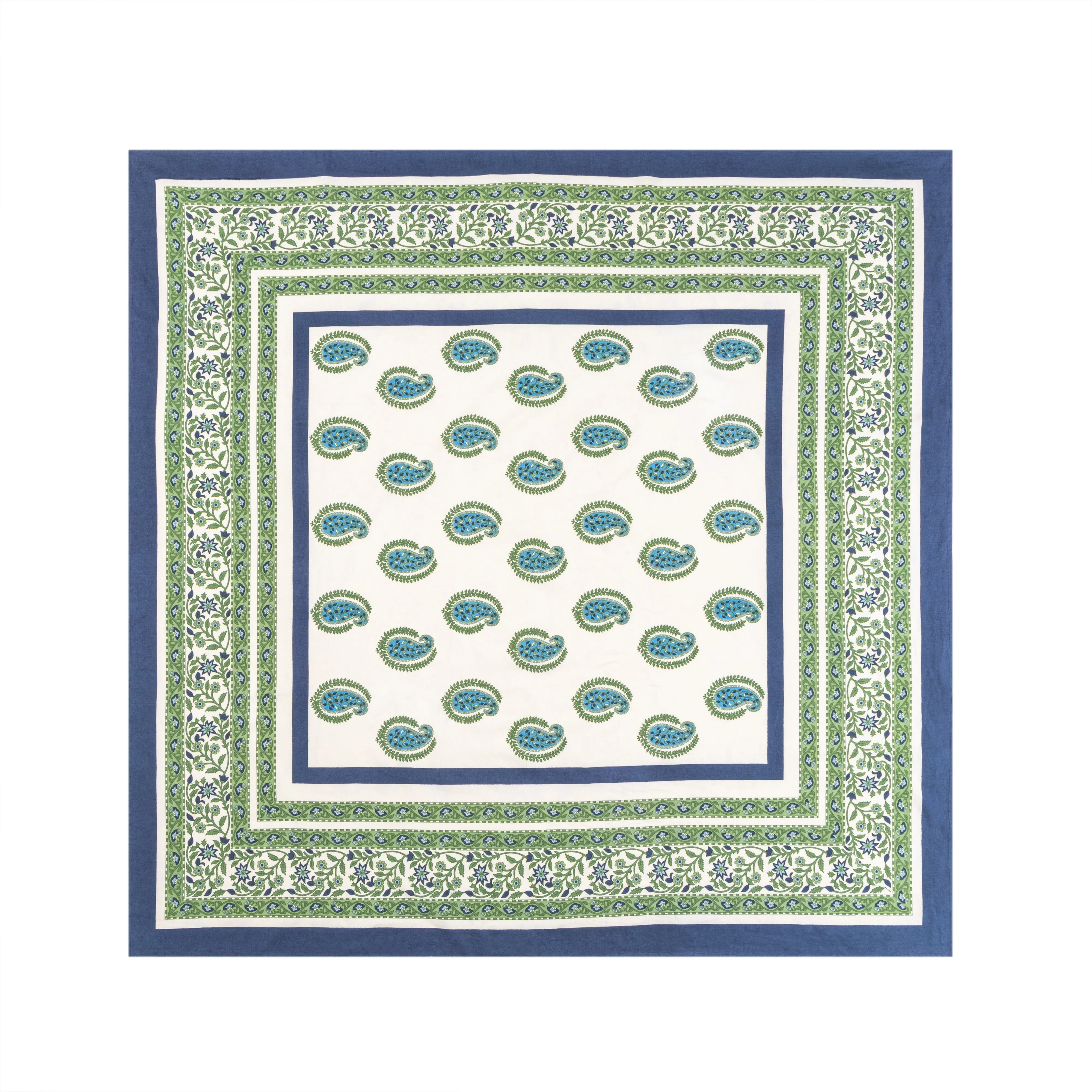 French Tablecloth Cassis Blue & Green