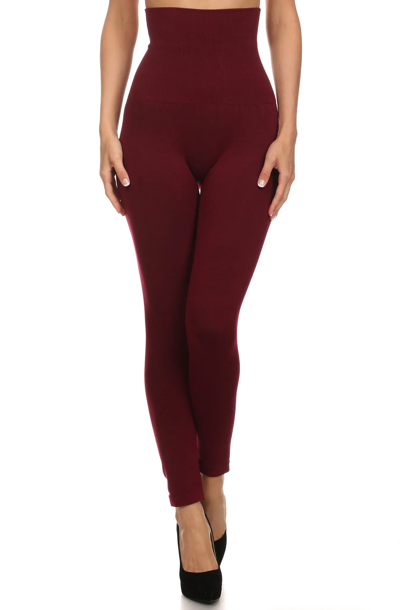 French Terry Lined Compression Control Top Leggings