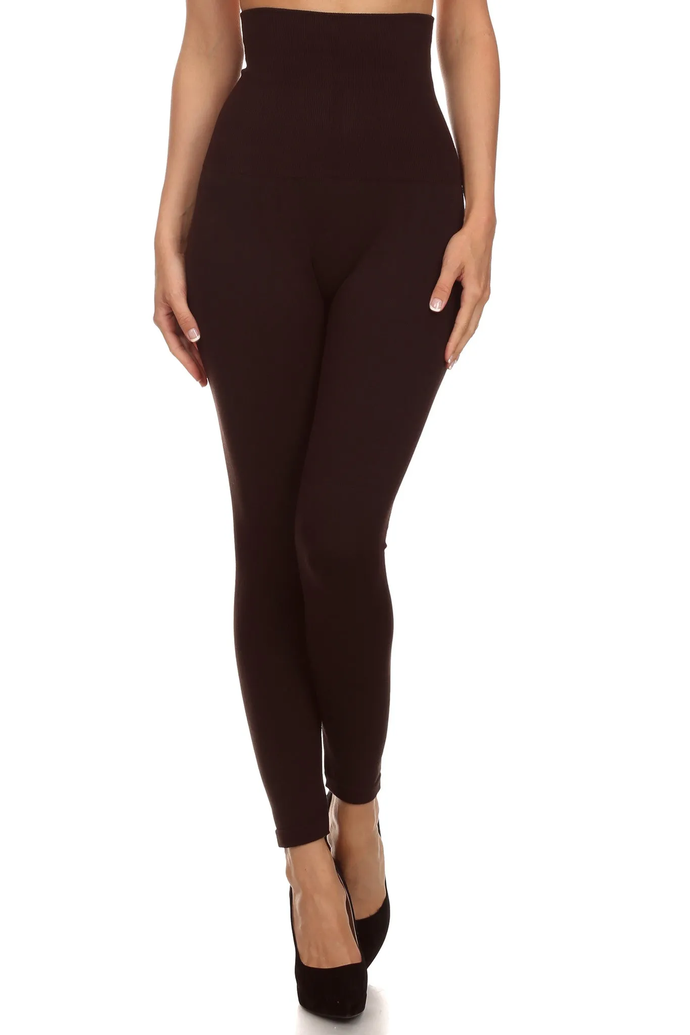 French Terry Lined Compression Control Top Leggings