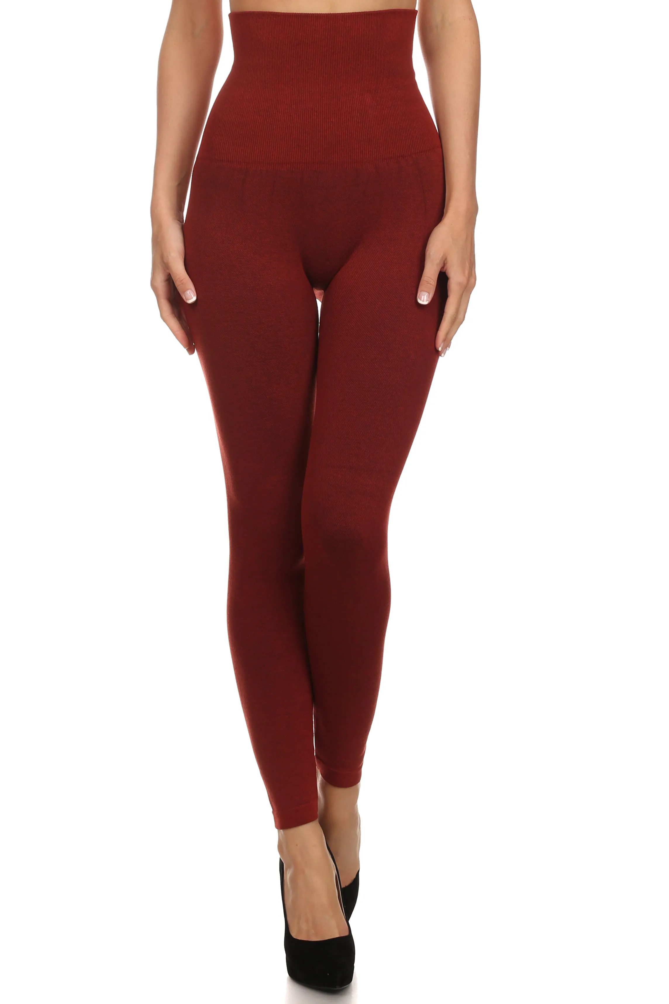 French Terry Lined Compression Control Top Leggings