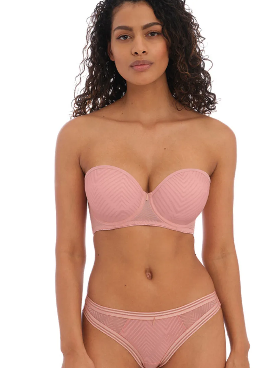 Freya Tailored Underwire Strapless Molded Bra, Ash Rose | Pink Strapless Bra by Freya