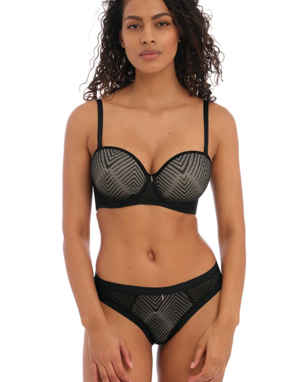 Freya Tailored Underwire Strapless Molded Bra, Black | Black Strapless Bra by Freya