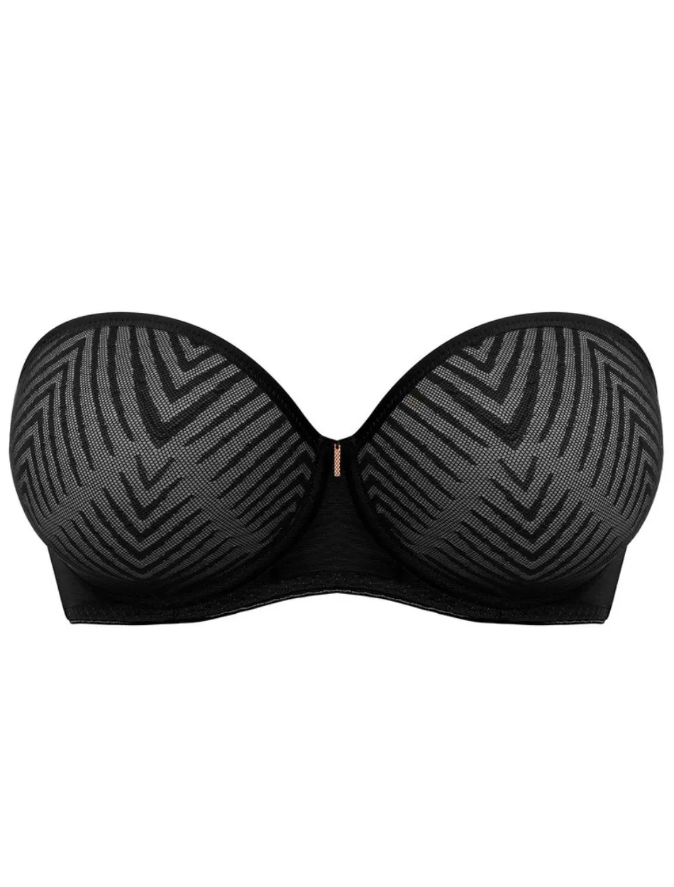 Freya Tailored Underwire Strapless Molded Bra, Black | Black Strapless Bra by Freya