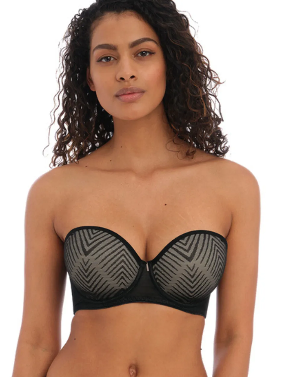 Freya Tailored Underwire Strapless Molded Bra, Black | Black Strapless Bra by Freya