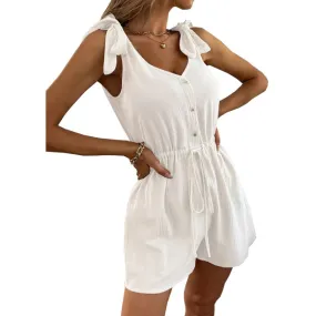 Front Buttons V Neck  Romper