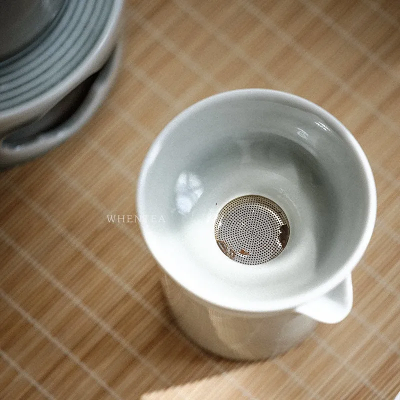 Gohobi Grey Glazed Ceramic Tea Strainer