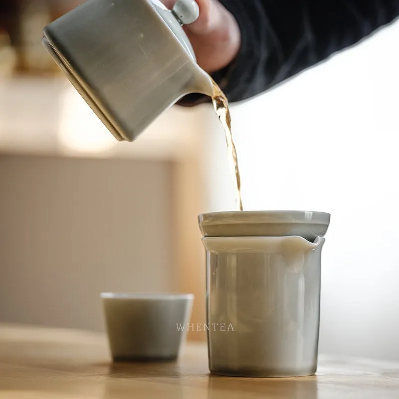 Gohobi Grey Glazed Ceramic Tea Strainer