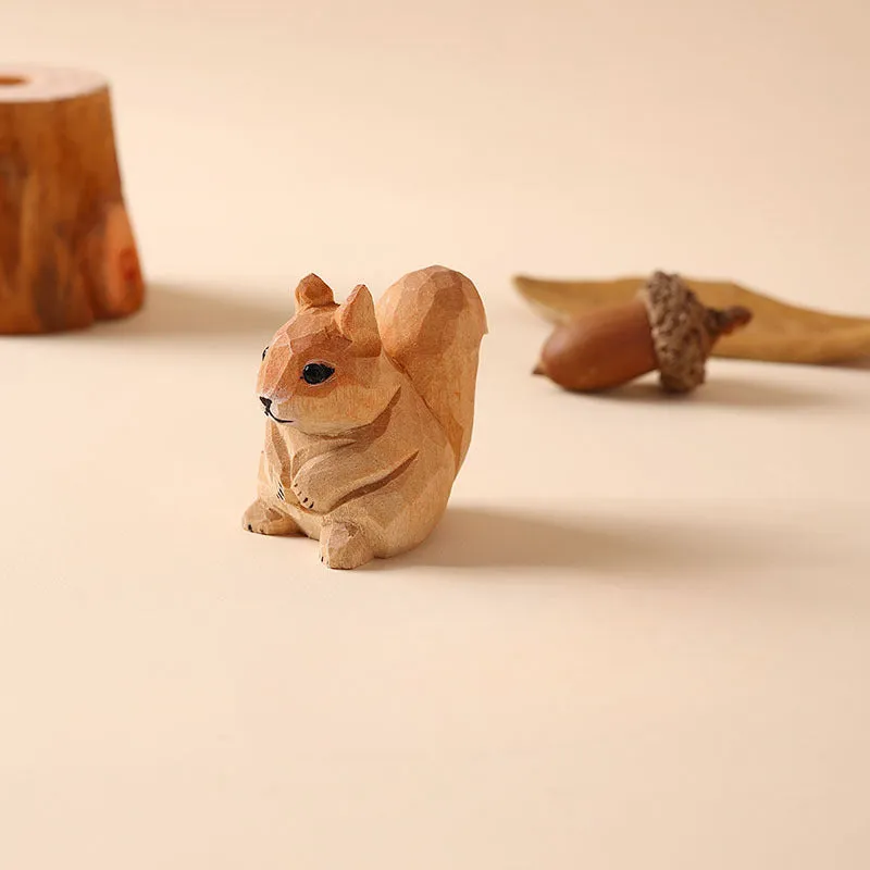 Gohobi Handcrafted Wooden Squirrel Ornament