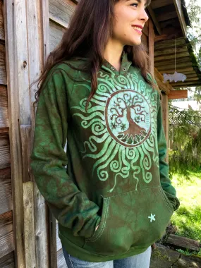 Green Tree and Sun Organic Cotton Batikwalla Hoodie