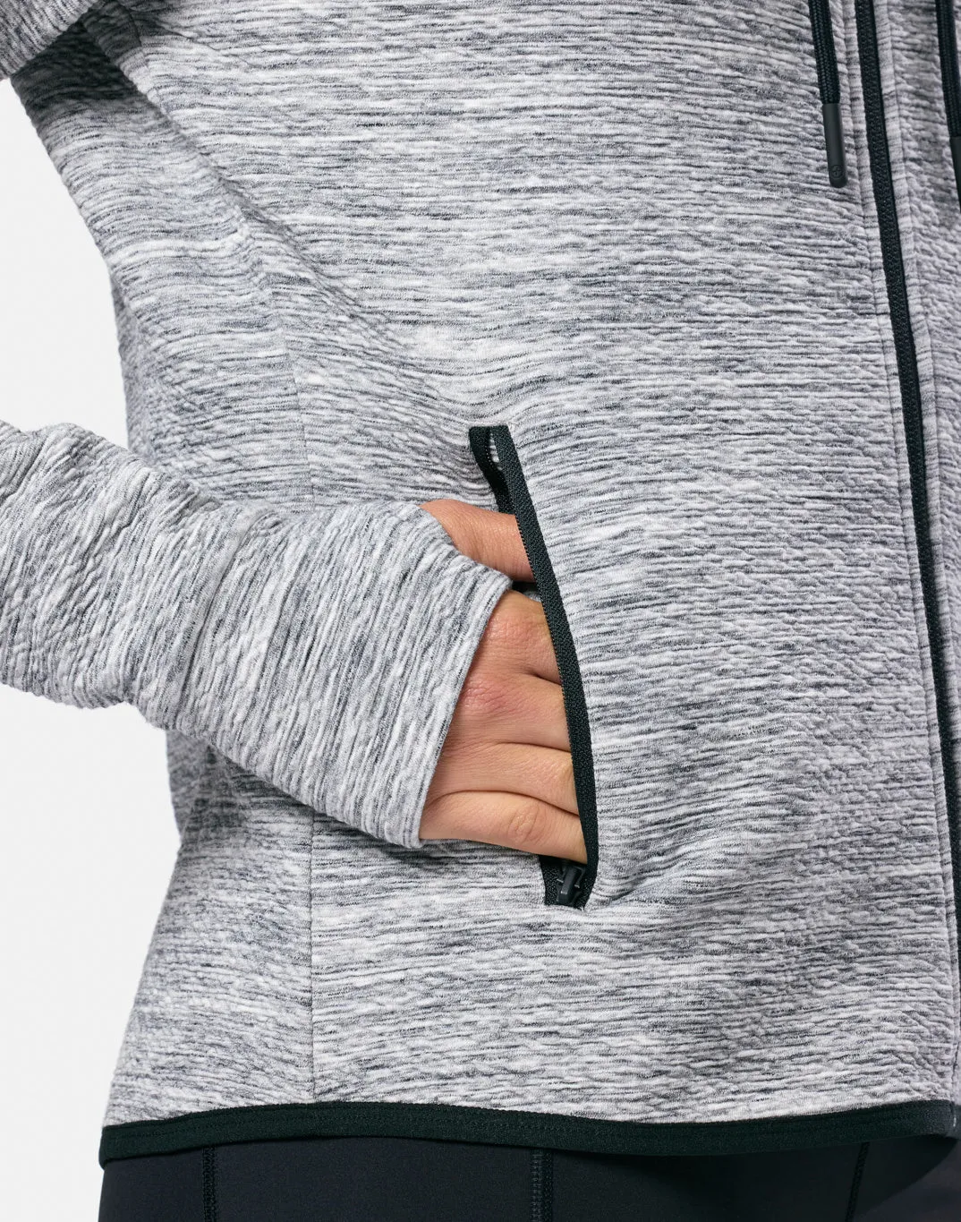 Grey Fleck Zip Hoodie