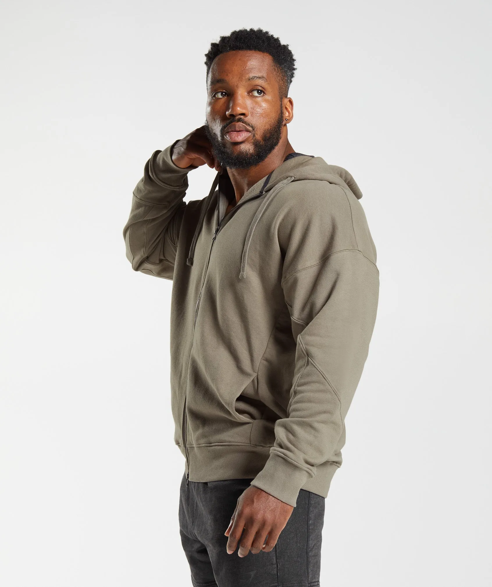 Gymshark Power Zip Hoodie - Earthy Brown