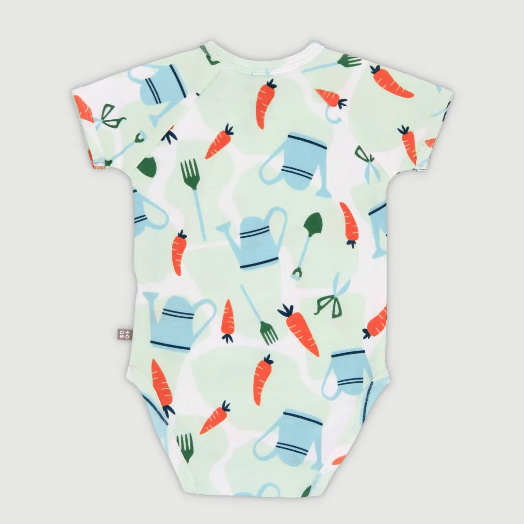 Happy Days Baby Short Sleeve Kimono Romper (Carroty)