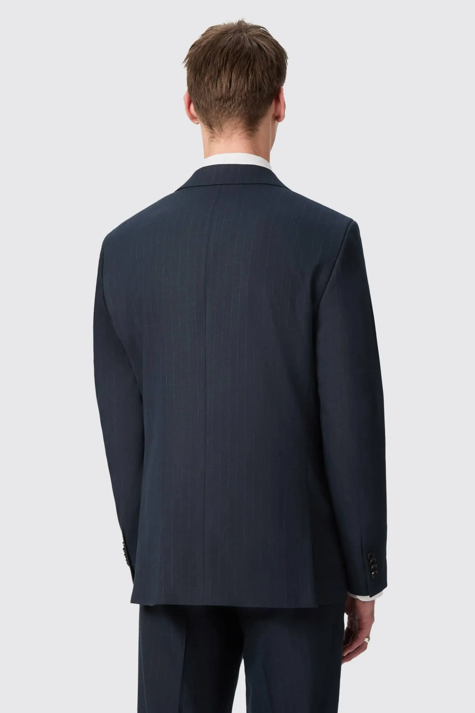 Hodge Slim Fit Navy Pinstripe Jacket