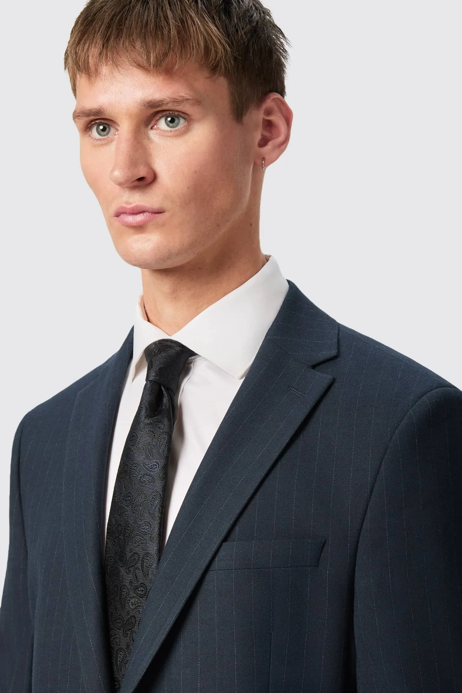 Hodge Slim Fit Navy Pinstripe Jacket