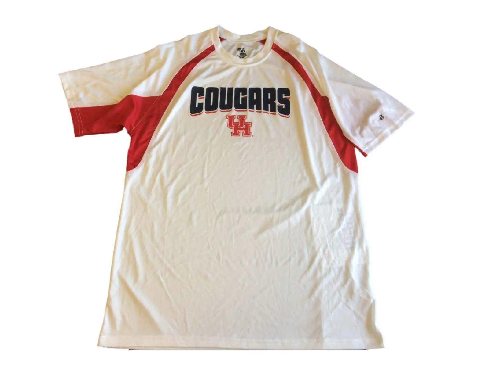 Houston Cougars Badger Sport White Short Sleeve Crew Neck T-Shirt (L)