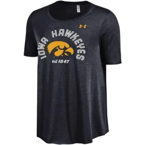 Iowa Hawkeyes Under Armour WOMEN Black HeatGear Loose Soft Anti-Odor T-Shirt