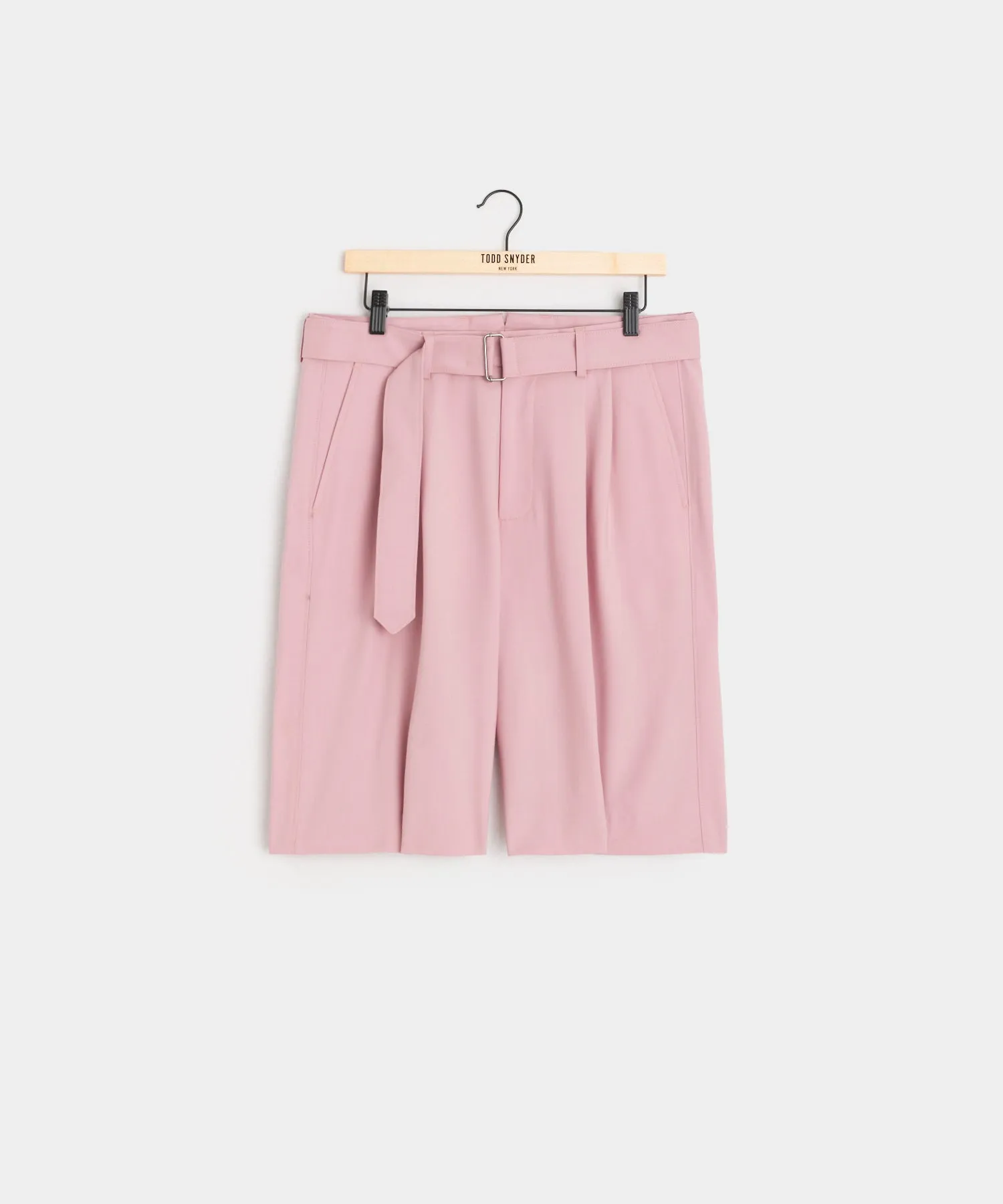 Italian Gabardine Belted Short in Pink