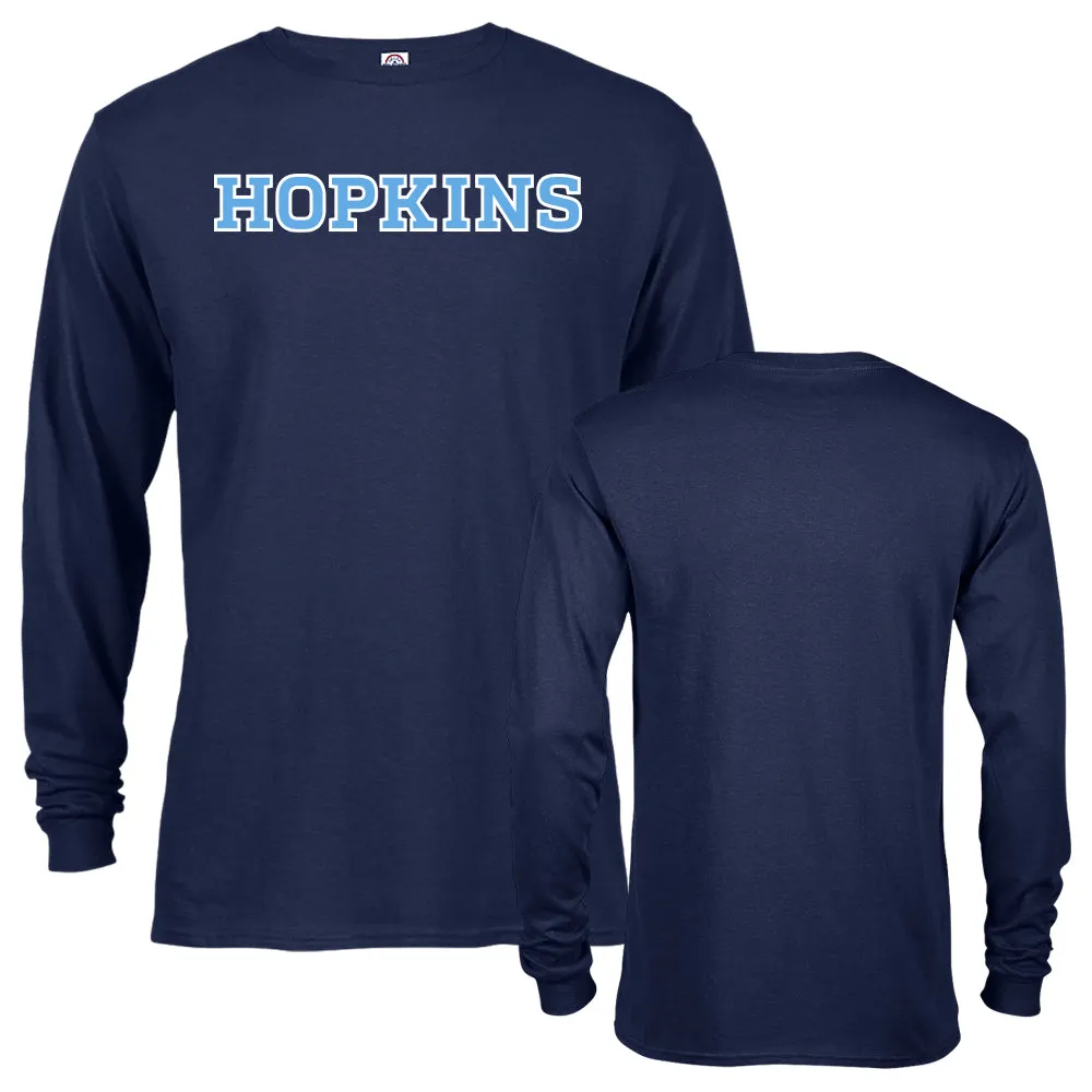 Johns Hopkins University Blue Jays Arch Text Text Long Sleeve T-shirt Tee