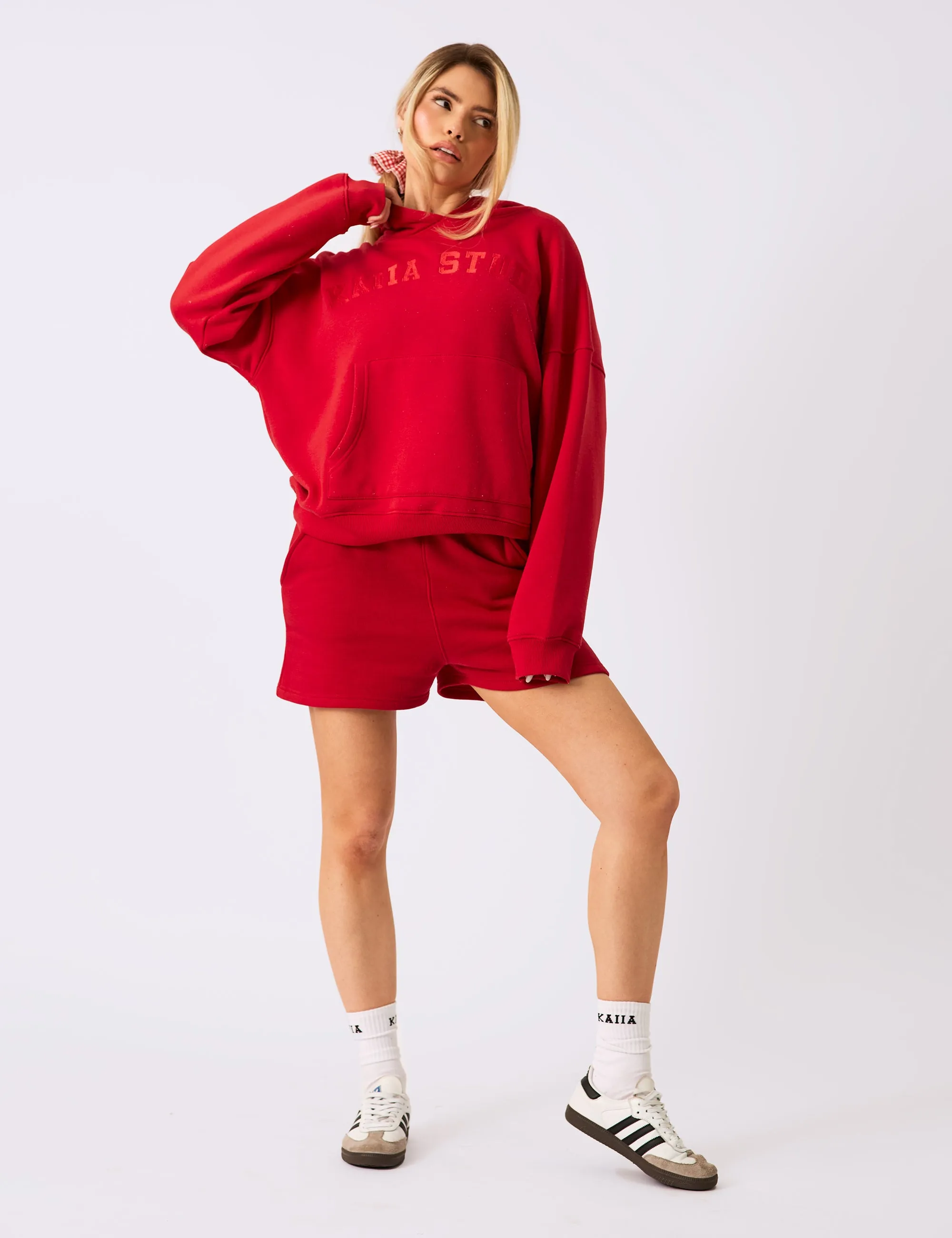 Kaiia Studio Oversized Hoodie Red