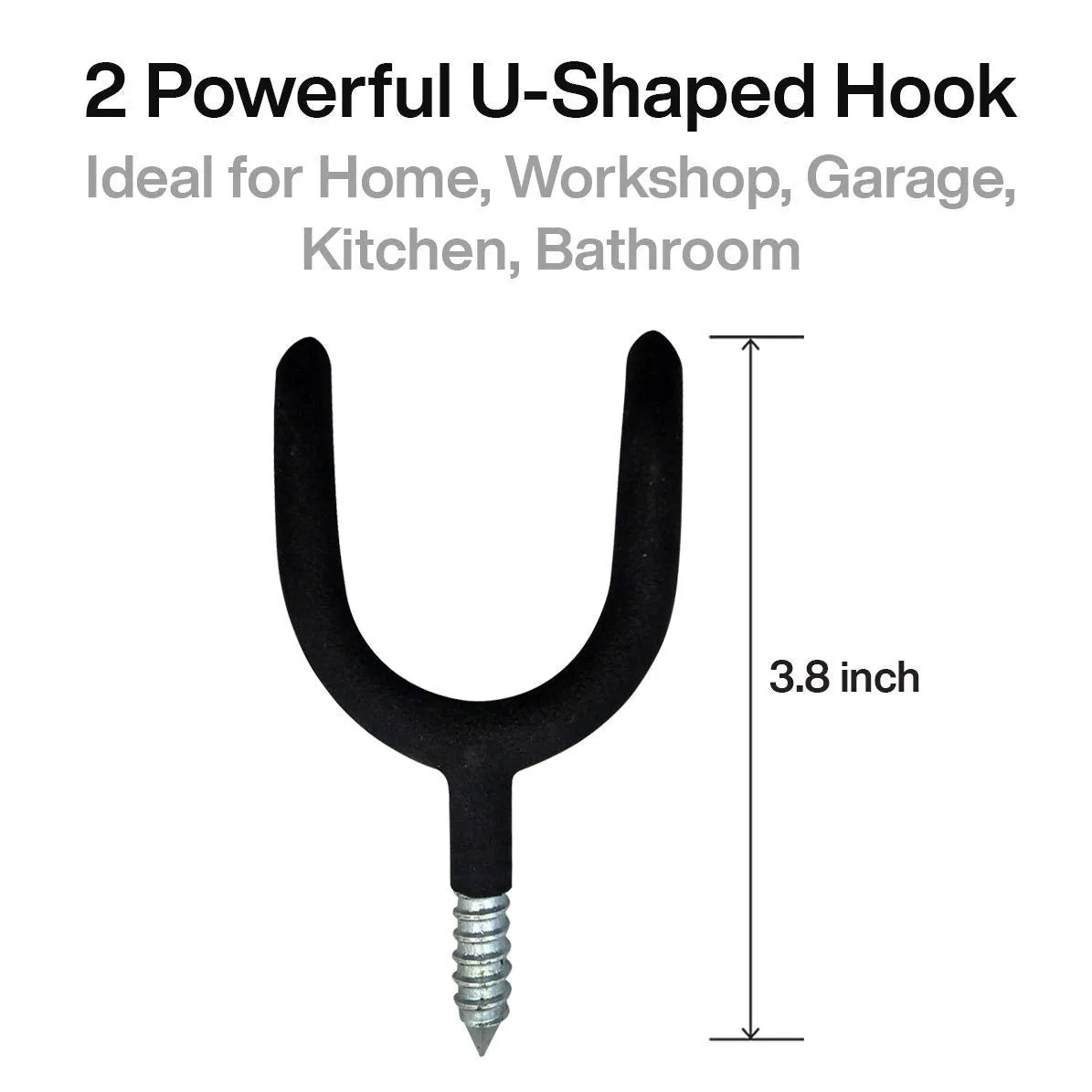 Katzco Strong Utility Holder - Set of 2 Powerful U-Shaped Hooks - Ideal for Home