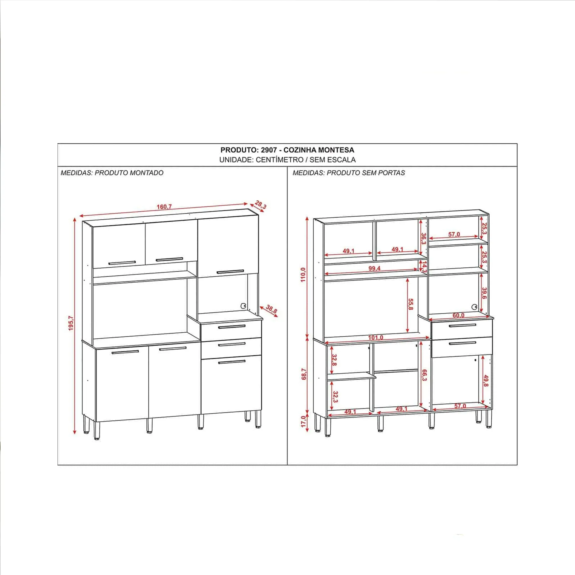 Kitchen Dresser – UK Oak   Snow White MWBR760B