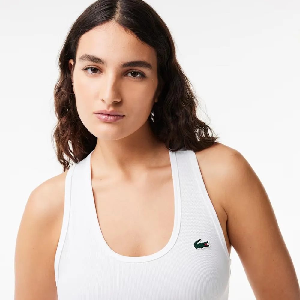 Lacoste Women's Sport Ribbed Tank - White