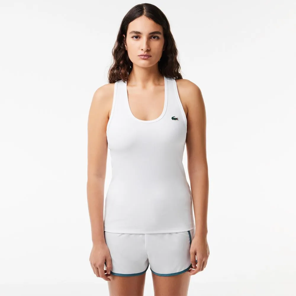 Lacoste Women's Sport Ribbed Tank - White