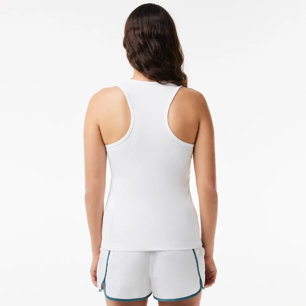 Lacoste Women's Sport Ribbed Tank - White