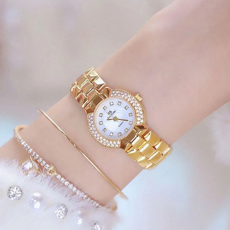 Ladies Simple Watch HMS0204 Quartz Diamond Dress Watch